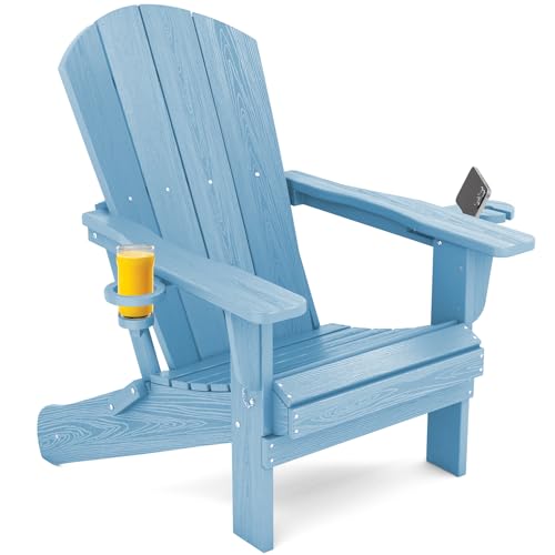 Outdoor Adirondack Chairs with 2 Cup Holders
