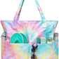 Waterproof Beach Tote Bag for Women Girls with Zipper Foldable Sandproof Pool Swim Bag Travel Carry On Gym