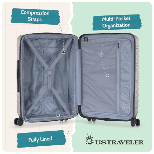 Boren Expandable Hardside Rugged Travel Luggage with 8 Spinner Wheels
