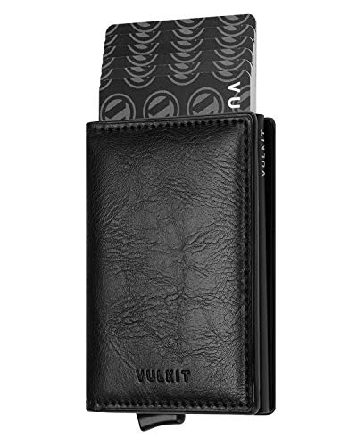 Card Holder Pop Up Slim Wallet Leather RFID Blocking Card Case Up to 8 Credit Cards Black (7 Count)
