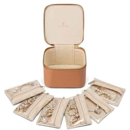 Travel Jewelry Case with Clear 6 Velvet Bags