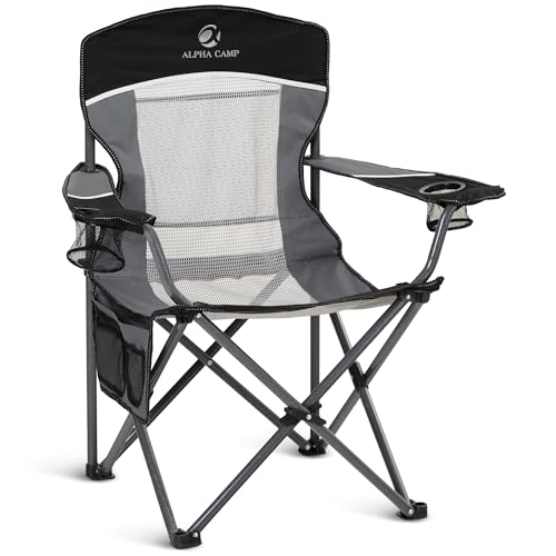 Heavy Duty 400lbs Mesh Back Camping Chairs with Lumbar Support