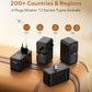 9-in-1 High-Power Universal Travel Adapter, 205W GaN Worldwide Charging Hub with 6 USB-C & 1 USB-A, AC Outlet, Type A/C/G/I Plugs for 200+ Countries, Safe for Laptops, Phones, Cruise Ready
