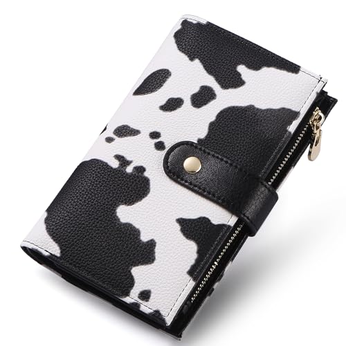 Wallet Women RFID Blocking Multi Cards Wallet Credit Card Holder for Women Large Capacity Lady Leather Trifold Travel Wallet with Pen Holder