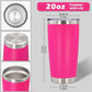 20oz Tumbler with Lid Stainless Steel Tumblers Insulated Mug Hot Pink 1P