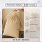 LFH Home Large Premium 1pack Cotton Rich Rich Canvas Laundry Bag with Drawstring and Handles Heavy Duty