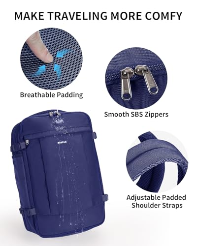 18" Travel Backpack Airlines Approved Personal Item Bag Women Navy