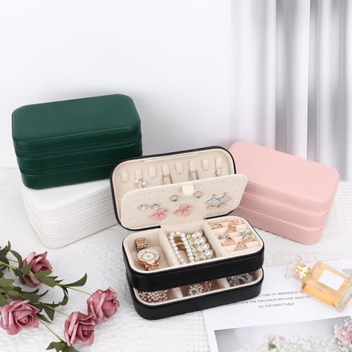 Small Travel Jewelry Box with Double Zipper