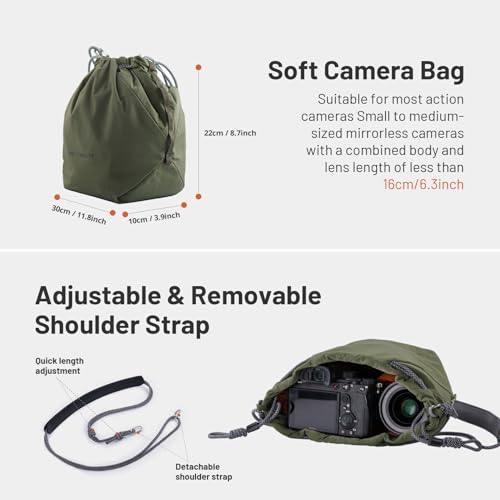 OneGo Drawstring Small Camera Bag Soft Cute Camera Pouch Handbag
