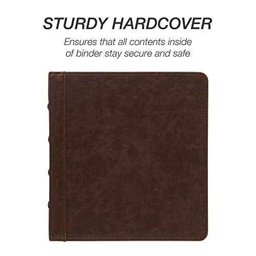 Vintage Faux Leather Mini 3 Ring Binder 2 Inch Round Ring