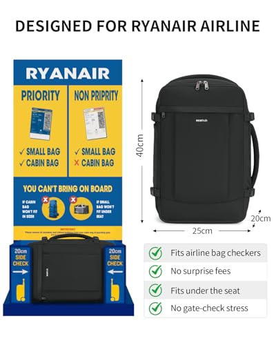18" Travel Backpack Airlines Approved Personal Item Bag Women Black