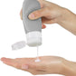 Travel Bottles for Toiletries, TSA Approved 3oz Leak Proof Silicone Refillable Squeeze Travel Size Containers BPA Free for Cleansers, Lotions, Shampoo 3-pk (Black-Gray-White)