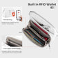 White Genuine Leather Crossbody Bags for Women Travel Wallet Purse