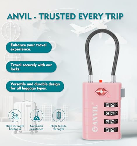 TSA Approved Luggage Locks with Search Alert Indicator (2 Count)