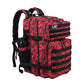 Military Tactical Backpack for Men and Women 45L Army 3 Days Assault Pack Bag Large Rucksack with Molle System Red Black
