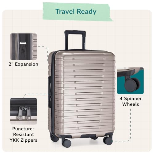 Boren Expandable Hardside Rugged Travel Luggage with 8 Spinner Wheels
