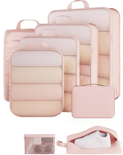 8 Set Compression Packing Cubes for Travel Essentials (8 Count)