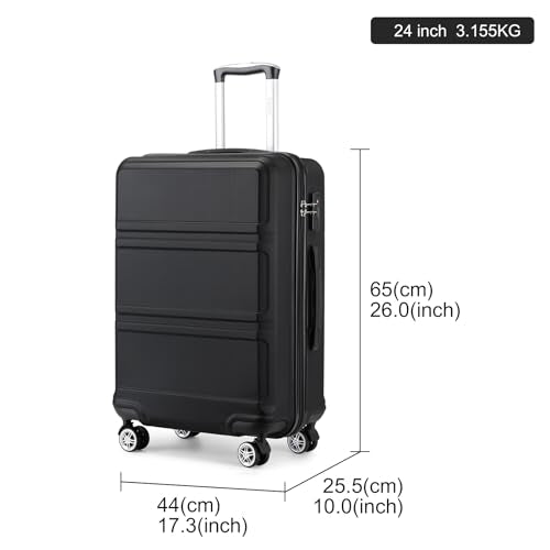 24 Inch Luggage Suitcase with Spinner Wheels TSA Lock