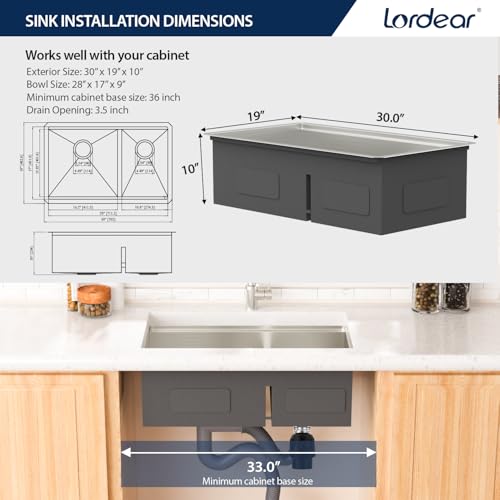 30 Inch Kitchen Sink Double Bowl Workstation Kitchen Sinks Low Divide Double Bowl 60