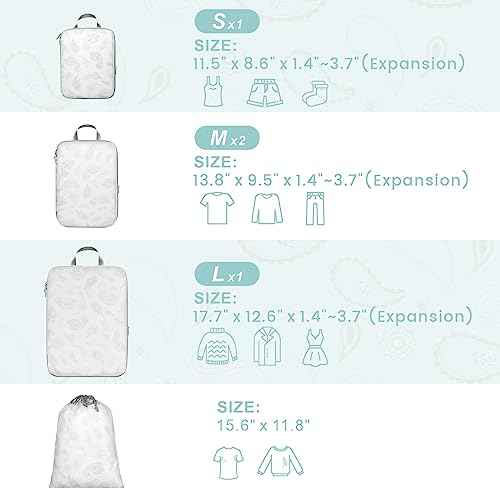 Compression Packing Cubes for Travel (5 Count)