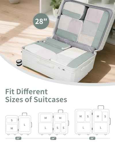 7 Set Packing Cubes Durable Packing Organizers Bag Organizer Bags Travel Carry on Suitcase Luggage for Women