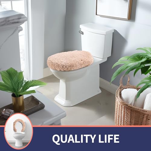 Microfiber Elongated Toilet Seat Cover 19.5"x 15" Machine Washable