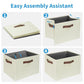 Large Fabric Storage Bins with 3 Handles