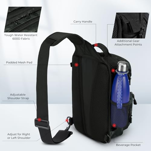 BlowBak Fishing Sling Bag With Rod Holder