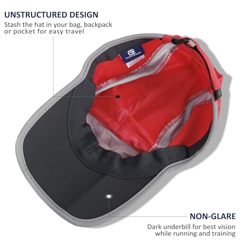 Adjustable Quick Drying Reflective Foldable Running Cap Outdoor Sports Hat 50+ UPF Inhibit UV Mesh Race Performance Water Repellency Baseball Cap