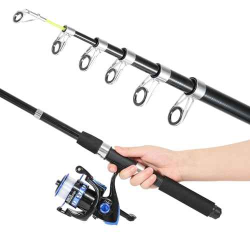 Fishing Rod 6.9ft Telescopic Fishing Rod and Reel Combo with Fishing Pliers and Lip Gripper Fishing Equipment