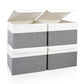 Large 22 Quart Linen Fabric Foldable Storage Bin Cube Organizer Basket with Flip (4 Count)