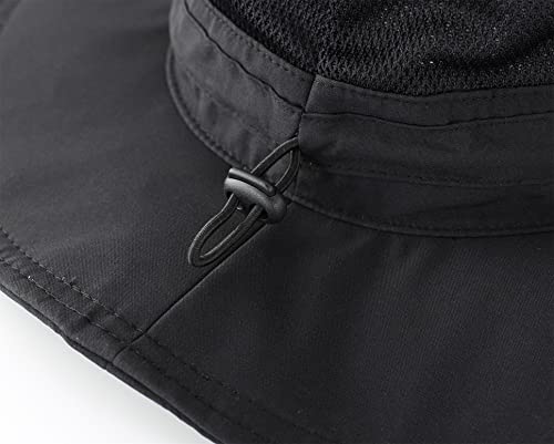 UPF 50+ Sun Protection Hat for Women Ladies Sun Hat Quick Dry Summer Beach Hats Foldable Outdoor Safari Hats Black