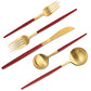 Matte Red Gold Silverware Set (4 Count)