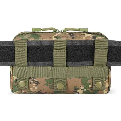 Tactical Molle Admin Pouch Utility Laser Cut EDC Tool Pouch Bag Horizontal Modular Pouches Include US Flag Patch and Keychain