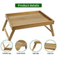 Acacia Bed Tray Table with Folding Legs