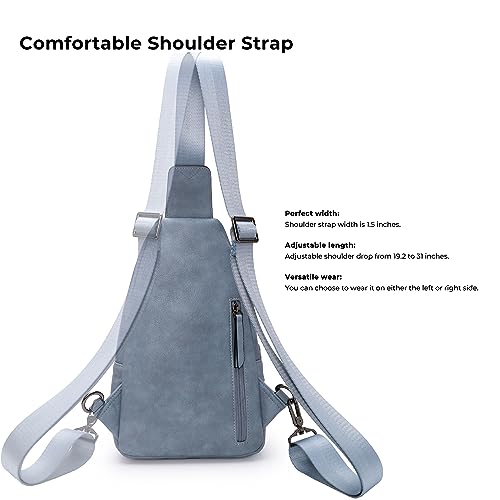 Large Sling Bag for Women Crossbody Purse Leather Fashionable Trendy Chest Bag for Travel