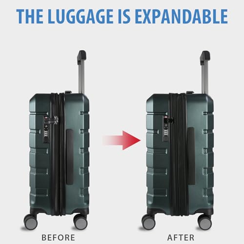 Hardside Expandable Carry On Luggage with Spinner Wheels & Built