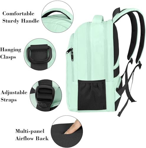 Mint Green Travel Laptop Backpack