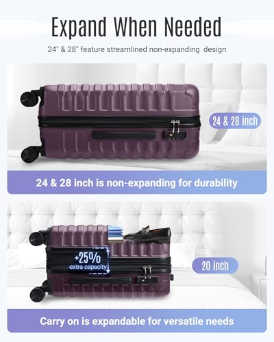Luggage Sets 3 Pcs Suitcase with Wheels (3 Count)