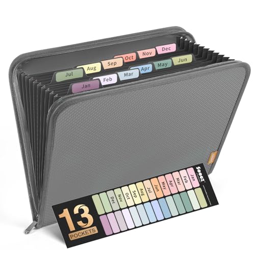 13 Pocket Accordion File Organizer