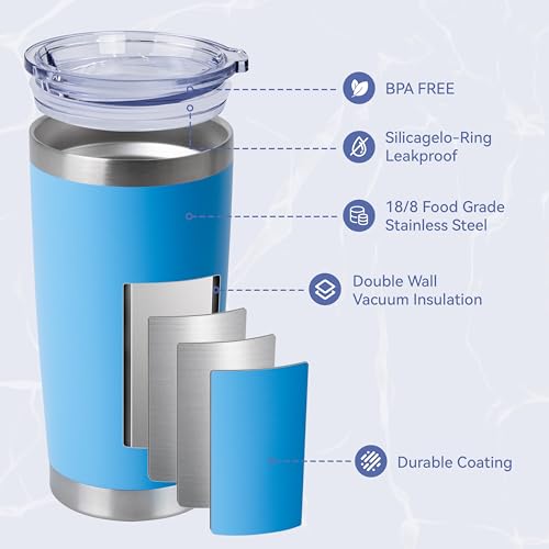 20oz Stainless Steel Tumblers Bulk (12 Count)