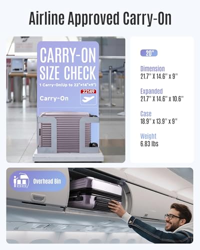 20 Inch Carry On Luggage 22x14x9 Airline Approved