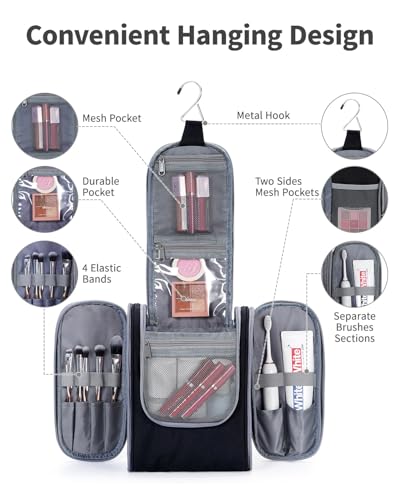 Small Hanging Travel Toiletry Bag Cosmetic Make Up Organizer for Women and Men