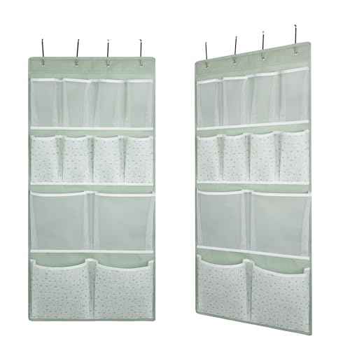2 Pack 12 Pocket Over Door Hanging Storage Organizer with 4 Kinds Pouch (2 Count)
