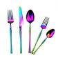 20 piece Rainbow Flatware Set 304 Stainless Steel Fork Spoon Cutlery Luxury Mirror Polished Colorful Silverware (4 Count)