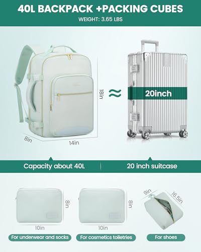 40L Travel Backpack Flight Approved Carry on Backpack