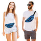 Camo Blue Fanny Pack for Men Cross Body Bag Carrying All Phones