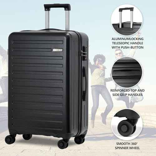 3Pcs (20/24/28) Luggage Set, Lightweight HardShell Suitcase with Wheels (3 Count)