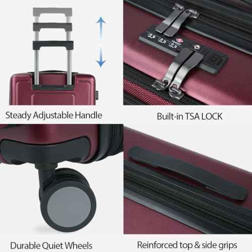 Carry On Luggage 22x14x9 Airline Approved 20 Inch Suitcases