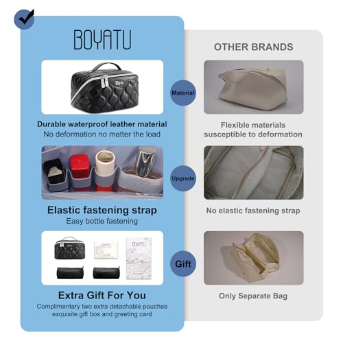 Travel Makeup Bag Cosmetic Bags for Women (3 Count)